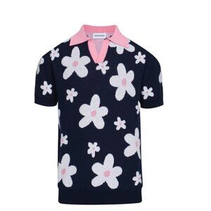 NWT Retro Floral Knit Polo